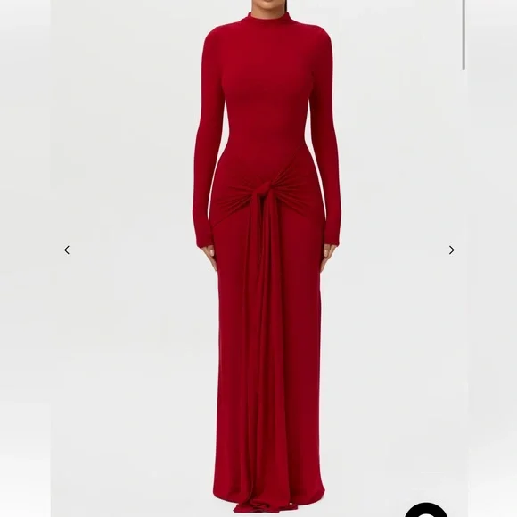 Naked Wardrobe Sculpted Draped Tie Dress - Picture 1 of 5